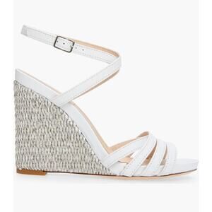 AGL white Dora Ankle Strap Wedge Sandal (Women) size 35.5 / US 5.5